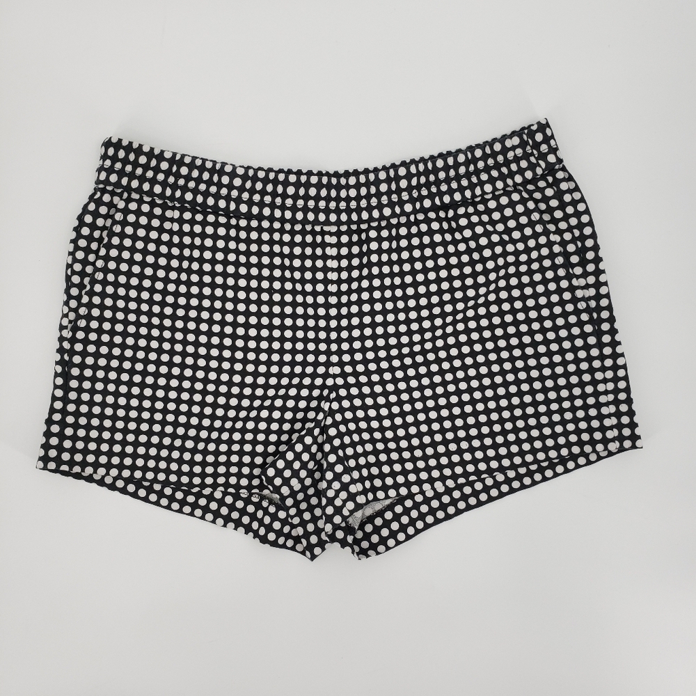 𝅺j. Crew Factory Polka Dot Pull-on Black and White Shorts, Size 8